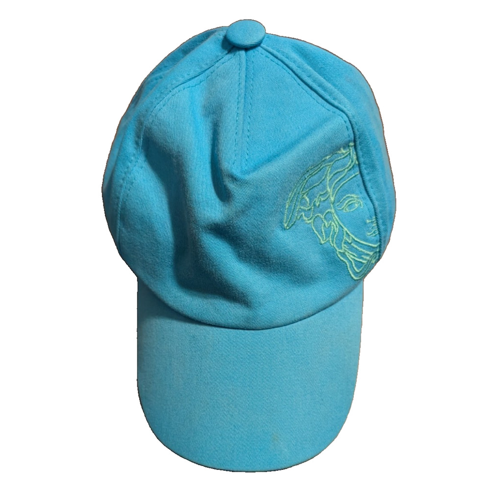 Vintage VERSACE‎ COLLECTION Baseball Cap Hat Turquoise Women's